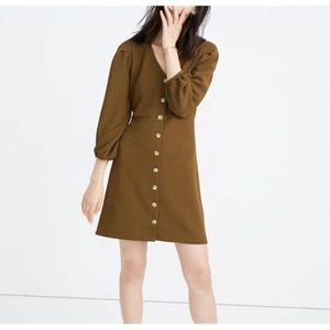 Texture & Thread Crepe Balloon-Sleeve Dress